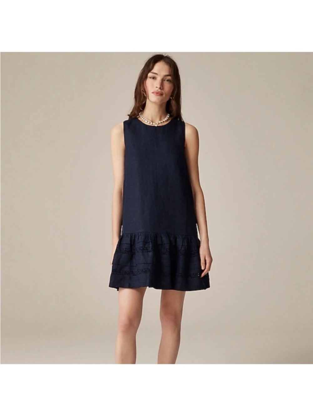 J Crew Dress M Maxine Linen Blue